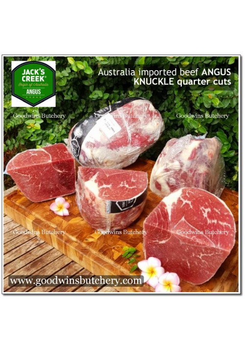 Beef KNUCKLE daging kelapa frozen Australia BLACK ANGUS STEER (young cattle) JACK'S CREEK beef rendang QUARTER CUTS +/- 1.8kg (price/kg)
